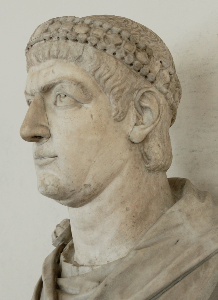Detail image of bust of Constantine, Uffizi Gallery, Florence